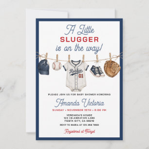 Een Kleine Honkbal Sport Jongen Baby Shower Kaart