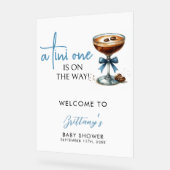 Een kleine is op de weg Baby shower welkom Acryl Bord (Hoek)