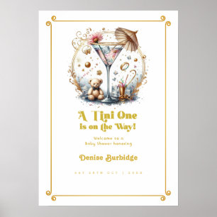 Een kleine is op de weg Baby shower welkom Poster
