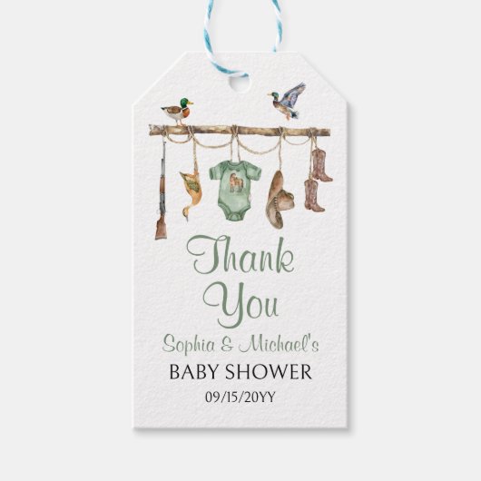 Een kleine jager Baby Shower Cadeaulabel (Voorkant)