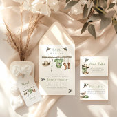 Een kleine jager is onderweg naar het baby shower kaart