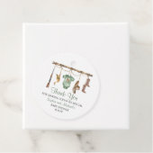 Een kleine jager is op weg naar het Baby shower Bedankjes Labels (In situ)