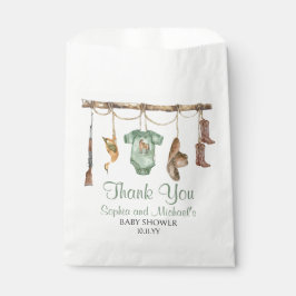 Een kleine jager is op weg naar het Baby shower Bedankzakje