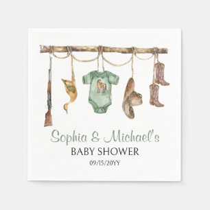 Een kleine jager is op weg naar het Baby shower Servet