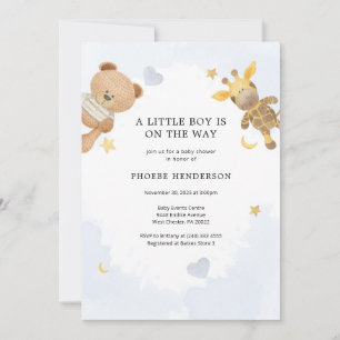 Een kleine jongen Pastel Blue Cute Baby shower Kaart