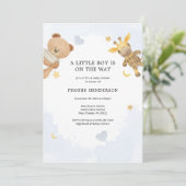 Een kleine jongen Pastel Blue Cute Baby shower Kaart (Staand voorkant)