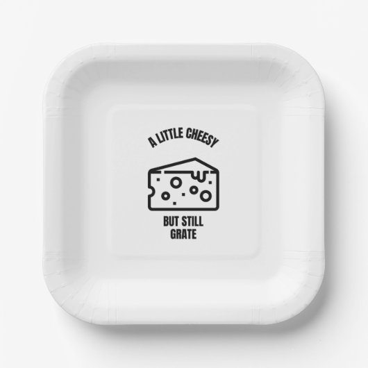 Een kleine kaasmakerij met grappige pun papieren bordje (Voorkant)