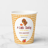Een Kleine Kalkoen Baby Shower Herfst Thanksgiving Papieren Bekers (Achterkant)