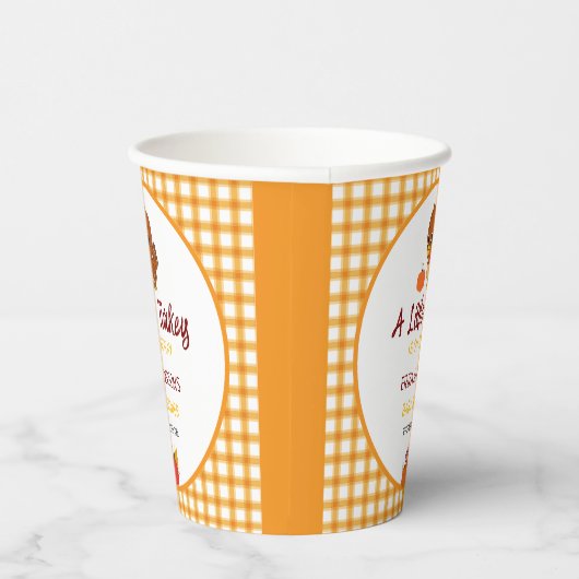 Een Kleine Kalkoen Baby Shower Herfst Thanksgiving Papieren Bekers (Rechts)