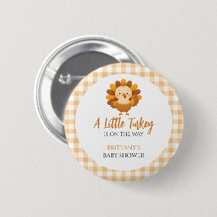 Een Kleine Kalkoen Baby Shower Thanksgiving Ronde Button 5,7 Cm