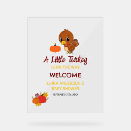 Een kleine kalkoen baby shower Thanksgiving welkom Acryl Bord