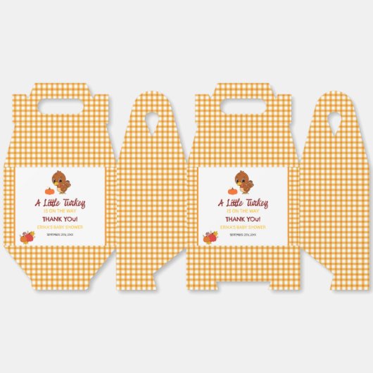 EEN KLEINE KALKOEN BABYSHOWER HERFST THANKSGIVING BEDANKDOOSJES (Ongevouwen)