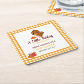 EEN KLEINE KALKOEN BABYSHOWER HERFST THANKSGIVING KARTONNEN ONDERZETTERS (Schuin)