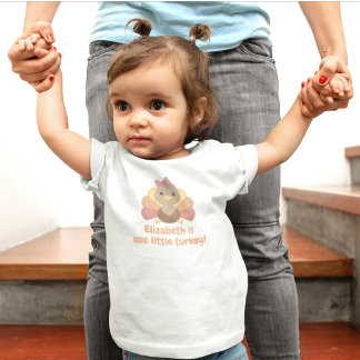 Eén Kleine Kalkoen Meisje Verjaardag Kinder Shirts