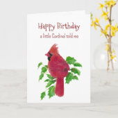 Een kleine kardinaal persoonlijkheid Verjaardag Fu Kaart (Gele Bloem)