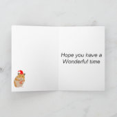 Een kleine kersthamster met een cadeau kaart (Binnen)