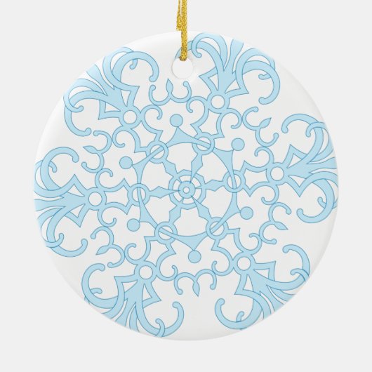 Een kleine kersthamster met een cadeau keramisch ornament (Achterkant)