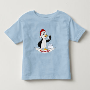 Een kleine kerstpinguïn met een sneeuwbal Todd Kinder Shirts