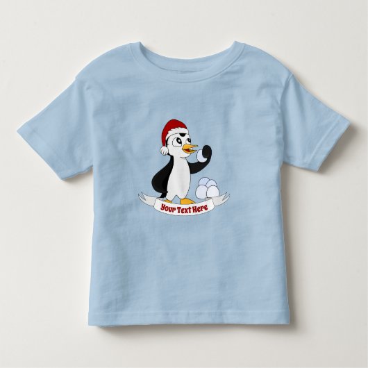Een kleine kerstpinguïn met een sneeuwbal Todd Kinder Shirts (Voorkant)