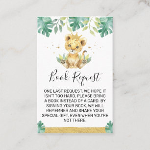 Een kleine King Lion Crown Baby shower Boek Aanvra Visitekaartje
