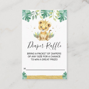 Een kleine King Lion Crown Baby shower luier Inser Visitekaartje