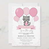een kleine kitten Kat Baby shower Uitnodiging (Voorkant)