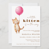 een kleine kitten Kat Baby shower Uitnodiging (Voorkant)
