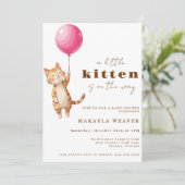 een kleine kitten Kat Baby shower Uitnodiging (Staand voorkant)
