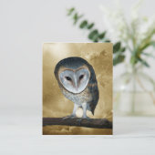 Een kleine kleine Barn Owl Fantasy Briefkaart (Staand voorkant)