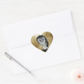 Een kleine kleine Barn Owl Fantasy Hart Sticker (Envelop)