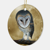 Een kleine kleine Barn Owl Fantasy Keramisch Ornament (Links)