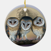 Een kleine kleine Barn Owl Fantasy Keramisch Ornament (Achterkant)
