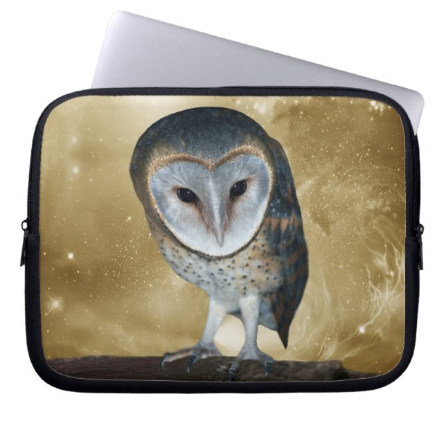 Een kleine kleine Barn Owl Fantasy Laptop Sleeve (Voorkant)