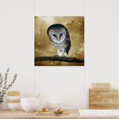 Een kleine kleine Barn Owl Fantasy Poster (Keuken)