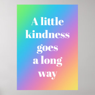 Een kleine knobbel gaat een lange regenboog Poster