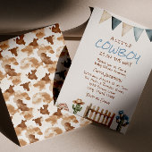 Een kleine Koe Boy Rodeo Brown West Baby shower Kaart