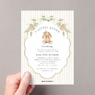 Een Kleine Konijn Neutrale Baby Shower Uitnodiging