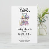 Een Kleine Koningin Mardi Gras Float Baby Shower Kaart (Staand voorkant)