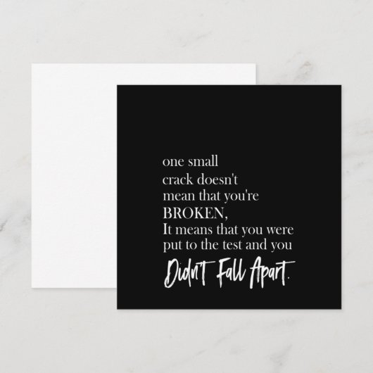 een kleine kraan betekent niet dat je gebroken ben kaart (Voorkant / Achterkant)