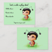 Een kleine Ladybug Girl Play-datumkaart Contactkaartje (Voorkant / Achterkant)