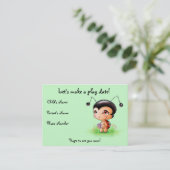 Een kleine Ladybug Girl Play-datumkaart Contactkaartje (Staand voorkant)