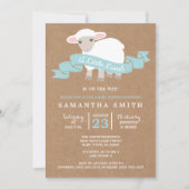 Een kleine Lamb Boy Baby shower uitnodiging (Voorkant)
