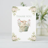 Een kleine Lambchop Waterverf Bedankkaart (Staand voorkant)