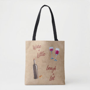 Een kleine Laugh Canvas tas met een veel citaat