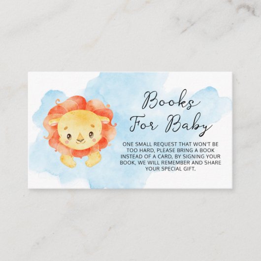 Een kleine leeuw is een Waterverf-bootgast. Informatiekaartje (Voorkant)