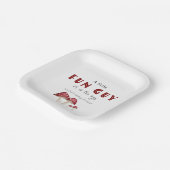 Een kleine leuke man Red Mushroom Boy Baby shower Papieren Bordje (Gebogen)