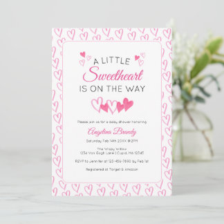 Een Kleine Liefdevolle Valentijnshartjes Baby Show Kaart