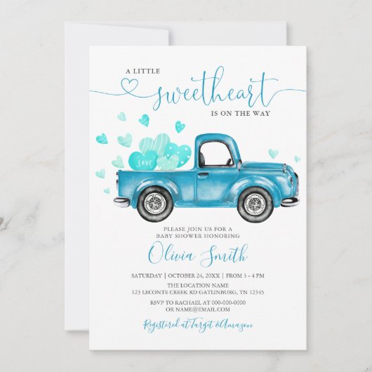 Een Kleine Liefje Hartjes Baby Shower Kaart (Voorkant)