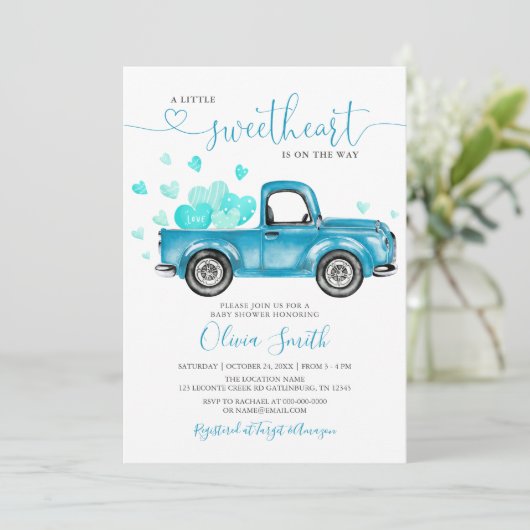 Een Kleine Liefje Hartjes Baby Shower Kaart (Staand voorkant)