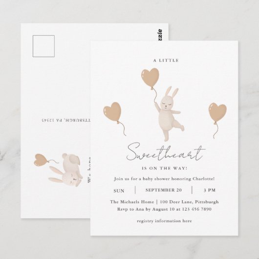 Een kleine liefje is onderweg Baby shower Briefkaart (Voorkant / Achterkant)